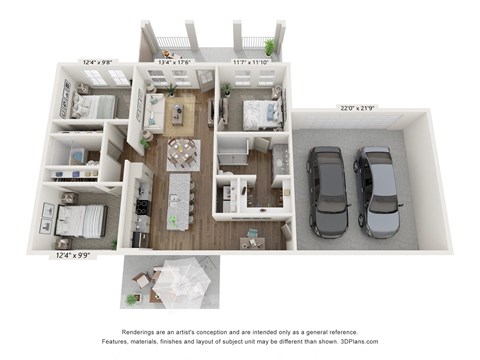 3 bed 2 bath A at Allier Port Wentworth Apartments, Port Wentworth, GA, 31407